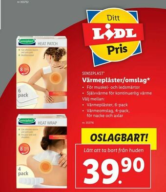 Värmeplåster/omslag