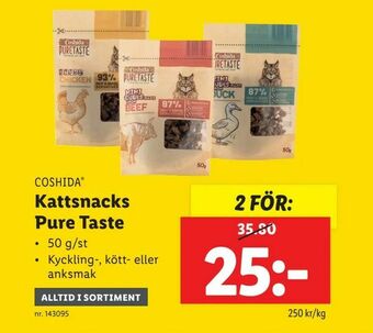 Lidl Kattsnacks Pure Taste erbjuda