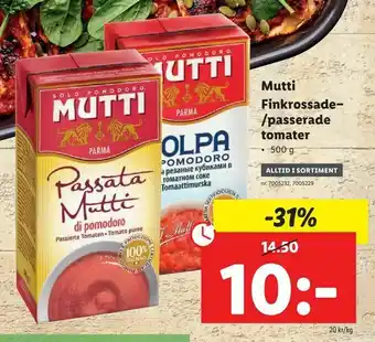 Lidl Mutti Finkrossade-/passerade tomater erbjuda