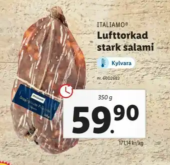 Lidl Lufttorkad stark salami erbjuda