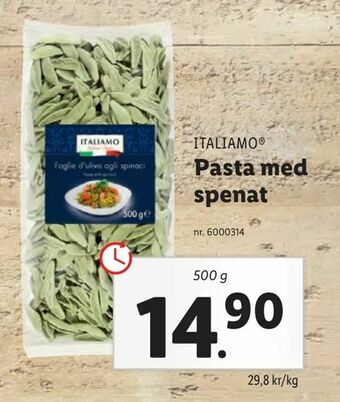 Lidl Pasta med spenat erbjuda