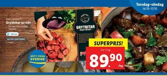 Lidl Grytbitar av nöt erbjuda