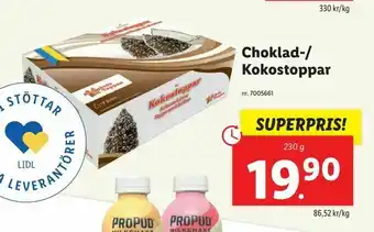 Lidl Choklad-/ Kokostoppar erbjuda