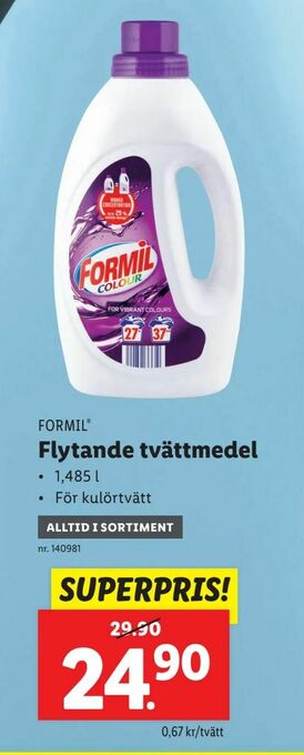 Lidl Flytande tvättmedel erbjuda