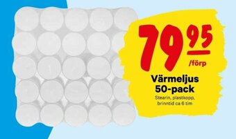 City Gross Värmeljus 50-pack erbjuda