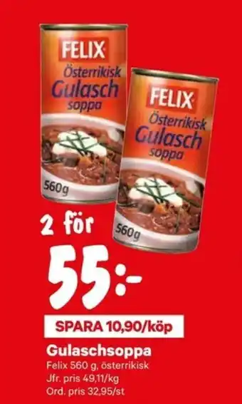 City Gross Felix Gulaschsoppa 560g erbjuda