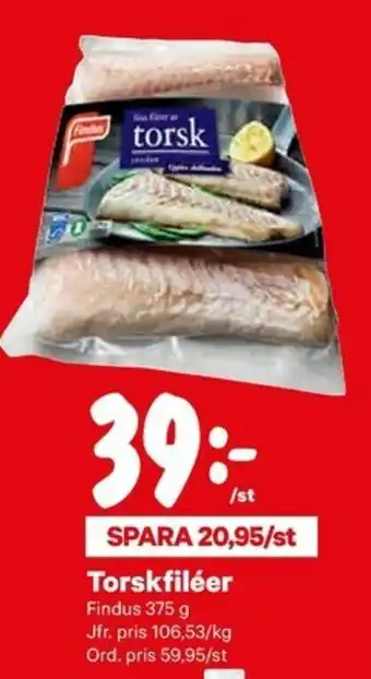 City Gross Findus Torskfiléer 375g erbjuda
