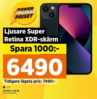Power IPHONE 13 128 GB IP13128GBMDN erbjuda
