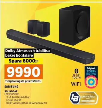 Power SAMSUNG SOUNDBAR HWQ995CXE erbjuda