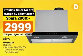 Power KÖKSFLÄKT EICO6213 erbjuda