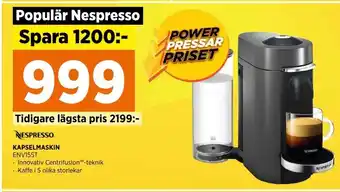 Power KAPSELMASKIN ENV155T erbjuda