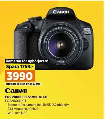 Power EOS 2000D 18-55MM DC KIT erbjuda