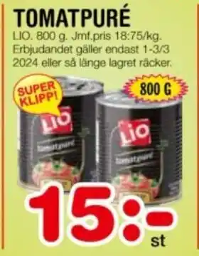 Nya Pulsen TOMATPURÉ erbjuda