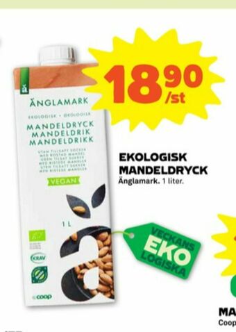 Stora Coop Änglamark Mandeldryck erbjuda