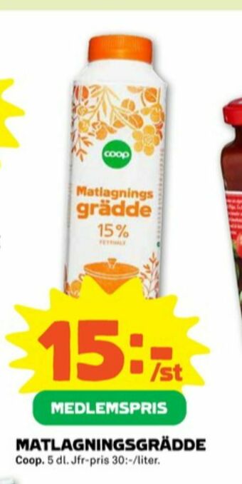 Stora Coop Coop Matlagningsgrädde erbjuda