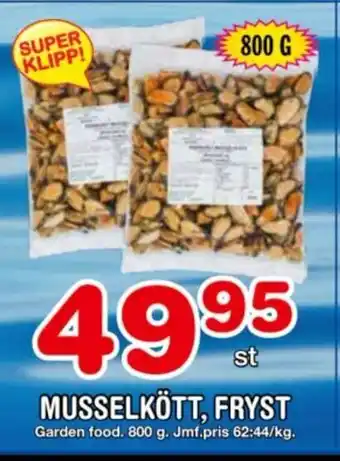 Nya Pulsen MUSSELKÖTT, FRYST erbjuda