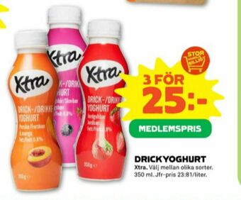 Stora Coop X-tra Drickyoghurt erbjuda