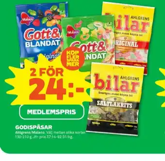 Stora Coop Gott & Blandat Godispåsar erbjuda
