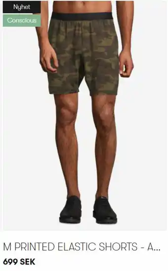 M Printed Elastic Shorts - A.