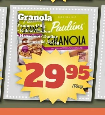 Bonum Matmarknad Granola erbjuda