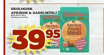 Bonum Matmarknad Ekologisk aprikos & dadelmüsli erbjuda