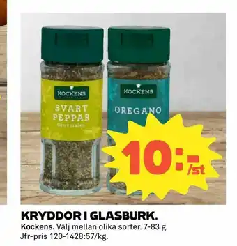 Coop Konsum Kryddor i glasburk erbjuda