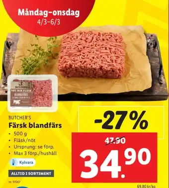 Lidl Färsk blandfärs erbjuda