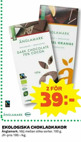 Coop Daglivs Ekologiska chokladkakor erbjuda