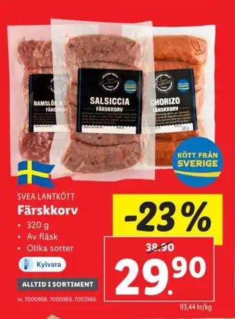 Lidl SVEA LANTKÖTT Färskkorv erbjuda