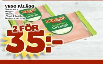 Nelins Vego pålägg erbjuda