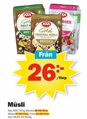Pekås Müsli erbjuda