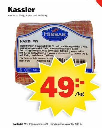 Pekås Kassler erbjuda