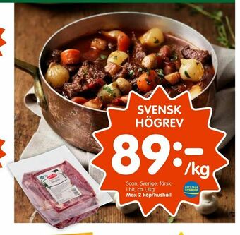 Tempo Svensk högrev erbjuda