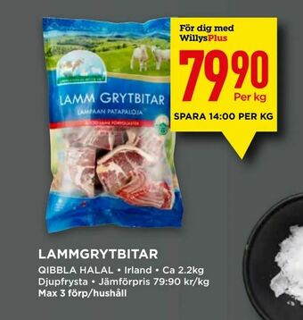 Willys Lammgrytbitar erbjuda