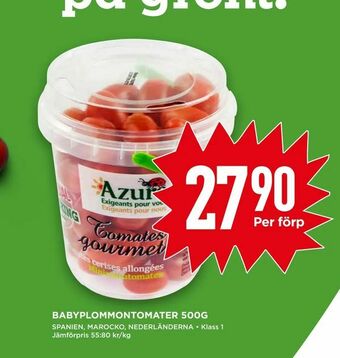 Willys Babyplommontomater 500g erbjuda