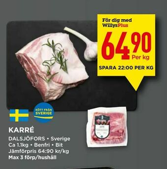 Willys Karré erbjuda