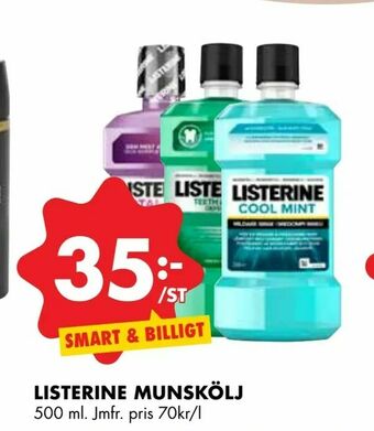 ÖoB Listerine munskölj erbjuda