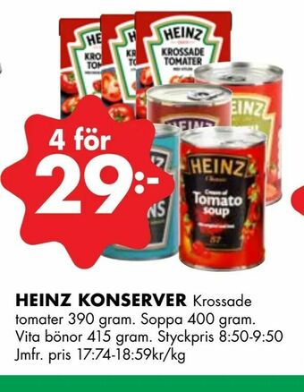 ÖoB Heinz konserver erbjuda