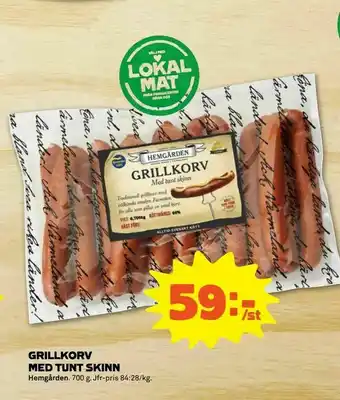 Grillkorv med tunt skinn