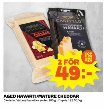 Aged havarti/mature cheddar
