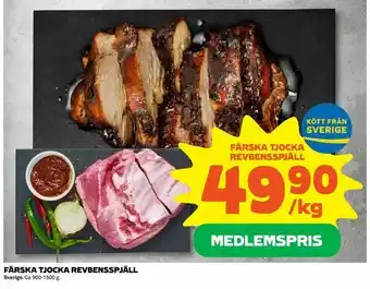 Färska tjocka revbensspjäll