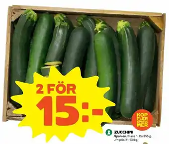 Coop Extra Zucchini Spanien 355 g erbjuda