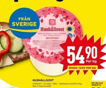 Willys Hushållsost erbjuda