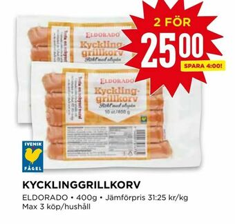 Willys Kycklinggrillkorv erbjuda