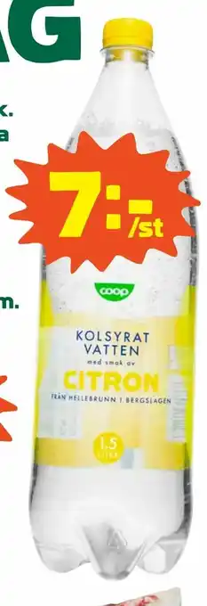 Coop Kolsyrat vatten citron erbjuda