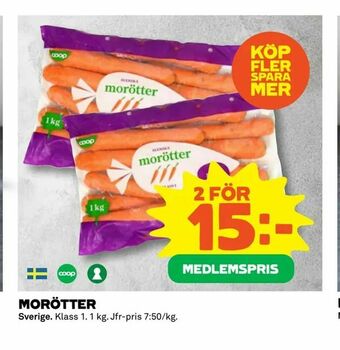 Coop Extra Morötter erbjuda