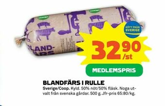 Coop Forum Blandfärs i rulle erbjuda