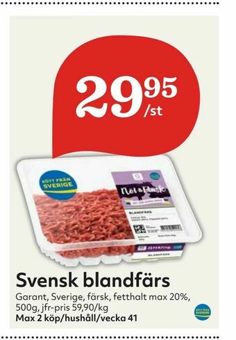 Hemköp Svensk blandfärs erbjuda