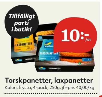 Hemköp Torskpanetter, laxpanetter erbjuda