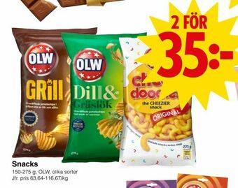 Matöppet Snacks erbjuda
